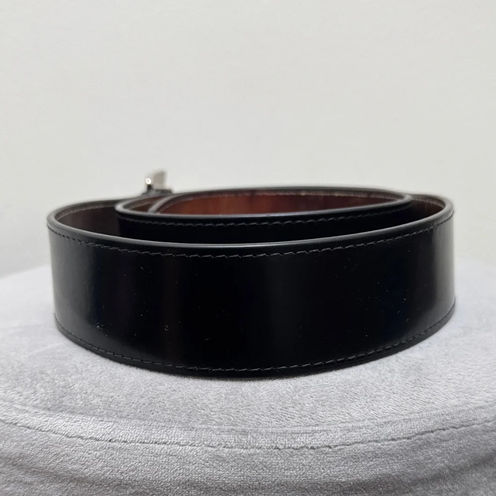 Louis Vuitton Black Belt with Engraved Silver Buckle size 95/38 - Picture 6 of 9